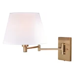 Vaxcel Chapeau Instalux Swing Arm Wall Light, Natural Brass - W0261. Fixed Price $199.99.