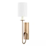 Troy Lighting Michas Wall Sconce, Patina Brass/linen B8120-PBR. Fixed Price $160.99.