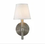 Golden Lighting 3500-1W-CWH Pewter Waverly 1-LIGHT Wall Sconce With White Shade. Fixed Price $25.00.