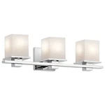 Kichler Tully 3 Light Wall Mt Bath Arm, Black/etched Cased Opal - 45151BK. Fixed Price $329.99.