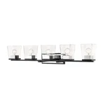 Z-lite Bleeker Street Light Vanity, Matte Black/chrome 475-5V-MB-CH. Fixed Price $368.00.