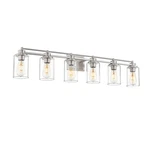 Bathroom Vanity Fixtures 6 Light, Hwh Brushed Lights, Nickel. Fixed Price $129.97.