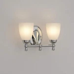 Hampton Bay Solomone 2-LIGHT Polished Chrome Vanity With Opal Glass Shades. Fixed Price $34.99.