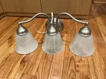 Miranda Feiss Bathroom 3-LIGHT Fixture, Pewter Finish. Fixed Price $20.00.