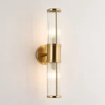 3.35 19.69 Glass Rods Wall Light Fixture Indoor Brass Bathroom Vanity Mirror. Fixed Price $30.00.
