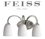 Feiss Perry 18" Light Glass Wall Vanity, Brushed Steel, VS17403-BS. Fixed Price $71.97.
