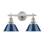 Golden Orwell Light Bath Vanity, Pewter, Navy Blue Shade 3306-BA2PW-NVY. Fixed Price $239.99.