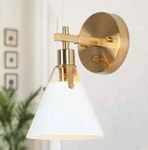Home Decorators Collection Granville Gold & White Wall Sconce Modern. Fixed Price $30.00.