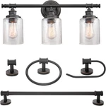 Globe Electric Camden 5-PIECE All-in-one Bathroom Set Vanity Light. Fixed Price $128.98.