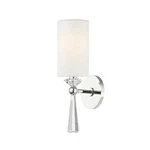 Hudson Valley Lighting 9951-PN Birch Wall Sconce Polished Nickel Off-white Linen. Fixed Price $247.97.