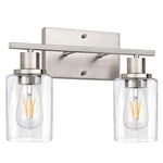 Shinetech 2-LIGHT Bathroom Vanity Fixture, 14.17 Inch, Brushed Nickel. Fixed Price $47.76.