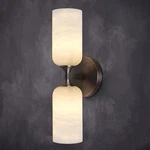 14 2-LIGHT Black/bronze Alabaster Wall Sconce Natural Stone Lighting Fixture. Fixed Price $111.96.