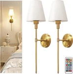 Doresshop Battery Operated Wall Sconce Set Of 2, Light Wireless Gold. Fixed Price $66.80.