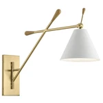 Kichler Finnick 20 1 Light Wall Sconce With White Shade Champagne Gold. Fixed Price $264.99.