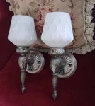 Vintage 1960S Miami Philip Carey Torch Entryway Wall Light Sconces Silver White. Fixed Price $148.00.