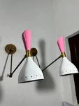 Mid Century Brass Wall Sconce Italian Pair Diabolo Light Handmade Lamp. Fixed Price $149.00.
