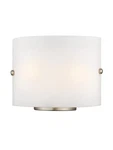 Livex Lighting 4904 Nickel 2-LIGHT Wall Sconce With Curved White Shade. Fixed Price $111.12.