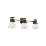 Artcraft AC11803BB Kanata Vanity, 3-LIGHT Total Watts, Black & Brushed Brass. Fixed Price $142.10.