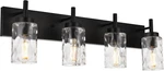 Modern Black 4-LIGHT Vanity Wall Sconce With Hammered Glass For Bathroom & Kitch. Fixed Price $228.99.