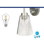 Allen + Roth Heacock Wall Sconce Brushed Nickel Cone Shade Plug-in/hardwired. Fixed Price $25.00.