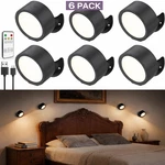 6 Pk Battery Operated Wall Sconce, Remote Control, Wireless Rechargeable Mounted. Fixed Price $39.99.