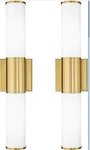 Bathroom Fixture With 2-LIGHT Vanity Lights Milk Glass Shade Brushed Gold. Fixed Price $65.00.