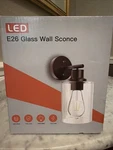 Sonneman Chelsea Lighted Wall Sconce Satin Black Glass Shade New Sealed 4290.25. Fixed Price $60.00.