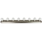 Sunlite 8 Lamp Vanity Globe Style Fixture, Brushed Nickel Finish. Fixed Price $79.49.