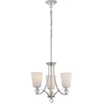 Nuvo Connie 3 Light Chandelier W/ Satin White Glass, Polished Nickel 60-5496. Fixed Price $124.98.