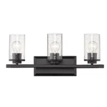 Mercer 3-LIGHT Bath Vanity Matte Black With Seeded Glass By Golden Lighting. Fixed Price $139.00.