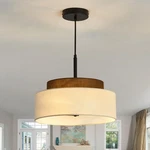 3-LIGHT Farmhouse Pendant Fixture 2-TIER Drum Lighting With Fab.... Fixed Price $136.29.