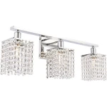 Crystal And Chrome Bathroom Vanity Dining Wall Sconce Light Fixture 24". Fixed Price $193.12.