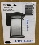 Kichler Toman 1-LIGHT Olde Bronze Outdoor Wall Mount Sconce Satin Etched Glass. Fixed Price $84.14.