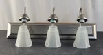 Seasons 24" 3-LIGHT Bath Vanity Wall Fixture Satin Nickel Frosted Glass. Fixed Price $38.47.