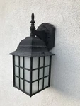60-4903, Adams Satco Nuevo Lgt 18" Outoor Wall Sconce Lattern Lamp. Fixed Price $13.99.