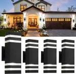 Tewei 4 Pack Outdoor Wall Lights Waterproof Up Down Led Porch Black- Ob. Fixed Price $74.99.