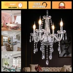 Elegant Mini Crystal Chandelier - Antique Clear Glass Light Fixture For Dining. Fixed Price $174.99.