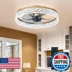 Depuley 16IN Ceiling Fan Lights Remote Modern Low Profile Flush Mount Gold Dimma. Fixed Price $117.60.