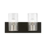 Livex Zurich Light Vanity Sconce, Black/brushed Nickel/clear Seeded 18472-04. Fixed Price $129.96.