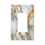 Outlet Covers White Gold Abstract Luxury Marble Patterns 1 Gang Single Rocker.... Fixed Price $23.70.