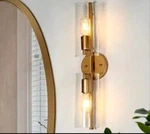 Uolfin Modern Cylinder Bathroom Vanity 2-LIGHT Brass Gold Wall Sconce. Fixed Price $49.99.