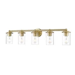 Z-lite Thayer Light Vanity, Luxe Gold/clear 742-5V-LG. Fixed Price $221.00.