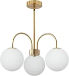 Bokt Glass Globe Sputnik Chandelier 3 Lights White Gold Ball Fixture. Fixed Price $124.00.