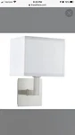 Sofia Wall Sconce 1-LIGHT Brushed Nickel W/ White Fabric Shade Linea Lighting. Fixed Price $5.00.