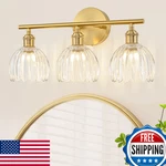 Linseeds Gold Bathroom Light Fixtures Over Mirror 3 Vanity. Fixed Price $115.48.