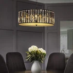 Aloadecor 6 Light Modern Matte Black Lantern Drum Crystal Chandelier. Fixed Price $228.00.