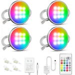 Myplus Under Cabinet Lighting Kit, Rgb Puck REMOTE-4 Lights, Color. Fixed Price $41.70.
