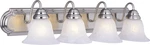 Satin Nickel 4-LIGHT Bath Vanity 30" Wide, Early American Style. Fixed Price $146.99.