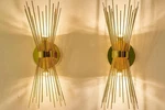 Set Visual Comfort Kw 2070G Strada 8" Wide Wall Sconce, Gild. Fixed Price $499.00.