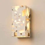 Modern Terrazzo Wall Sconce, Handmade Natural Stone Light Fixture, Led. Fixed Price $133.99.